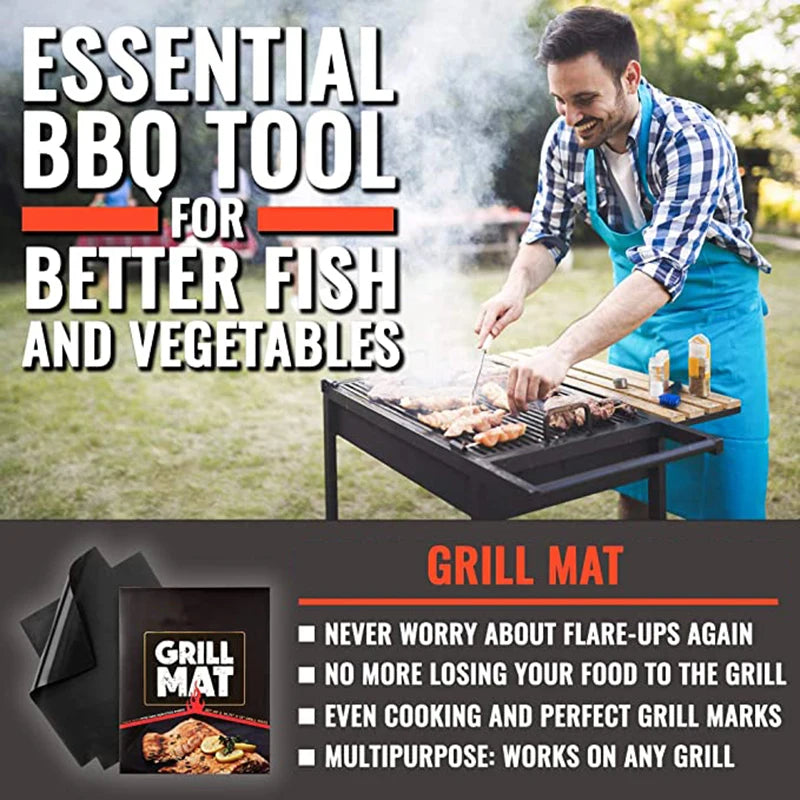 Premium Non stick Bbq Grill Mat Heat Resistant Easy To Clean - Temu